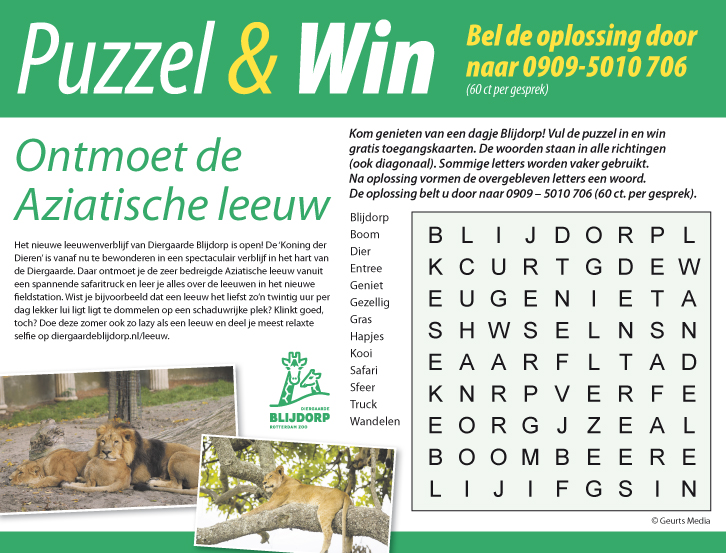 dialect Bijproduct Ontwarren Gratis puzzel in de krant - Geurts Media